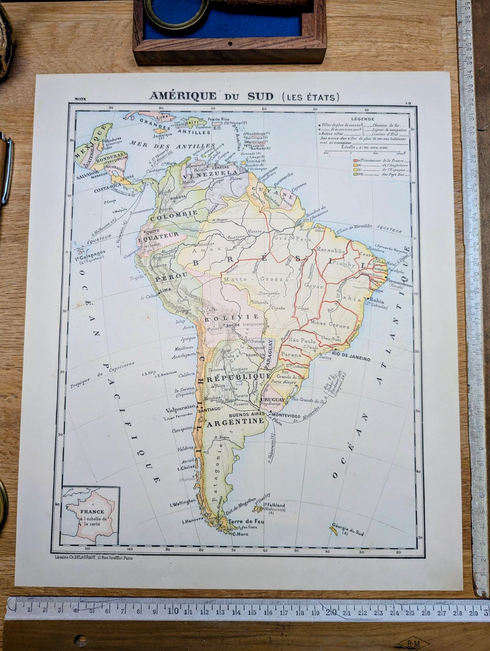 In 1900 gedrukte kaart van Zuid-Amerika. – photo 3
